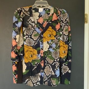 Cabi XS slightly sheer floral blouse.